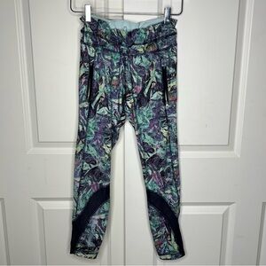 Lululemon Leggings 8 Inspire Tight Iridescent Pants Womens Blue Running Pants